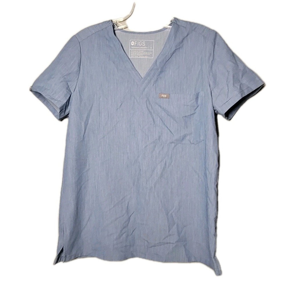 Figs Scrub Top Shirt Light Blue Technical Collection Catarina Women's Size Small